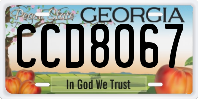 GA license plate CCD8067