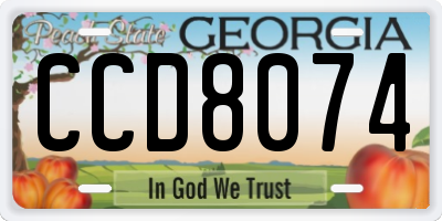 GA license plate CCD8074