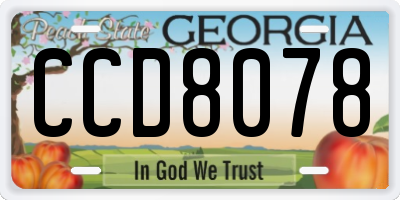 GA license plate CCD8078