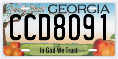 GA license plate CCD8091