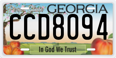 GA license plate CCD8094