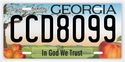GA license plate CCD8099