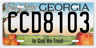 GA license plate CCD8103