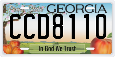 GA license plate CCD8110