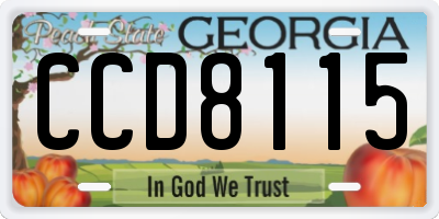 GA license plate CCD8115
