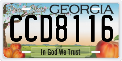 GA license plate CCD8116