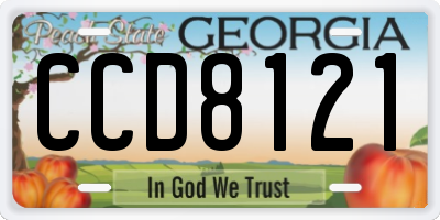 GA license plate CCD8121