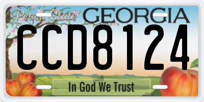 GA license plate CCD8124