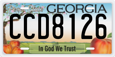 GA license plate CCD8126