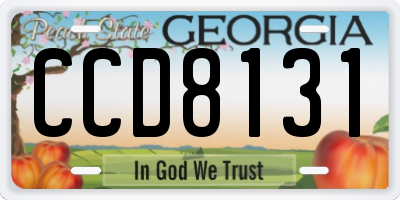 GA license plate CCD8131
