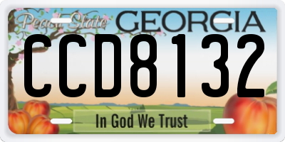 GA license plate CCD8132