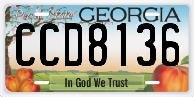 GA license plate CCD8136