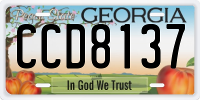 GA license plate CCD8137