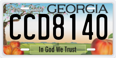 GA license plate CCD8140