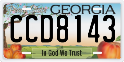 GA license plate CCD8143