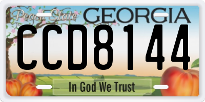 GA license plate CCD8144