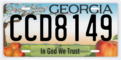 GA license plate CCD8149