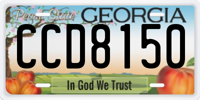 GA license plate CCD8150