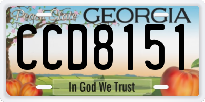 GA license plate CCD8151
