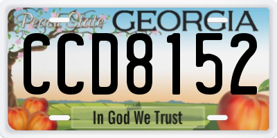 GA license plate CCD8152