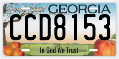 GA license plate CCD8153