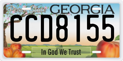 GA license plate CCD8155