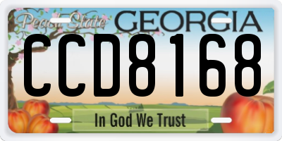 GA license plate CCD8168