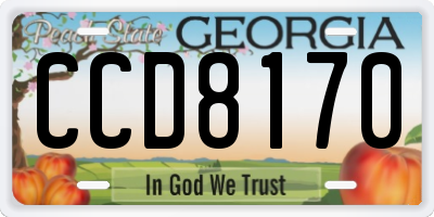GA license plate CCD8170