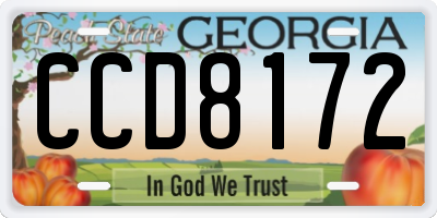 GA license plate CCD8172