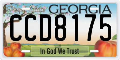 GA license plate CCD8175