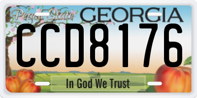 GA license plate CCD8176