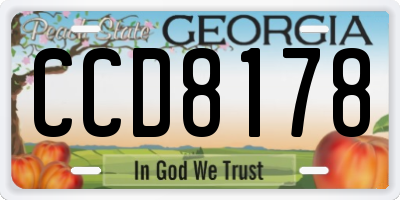 GA license plate CCD8178