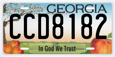 GA license plate CCD8182