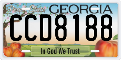 GA license plate CCD8188