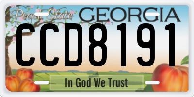 GA license plate CCD8191