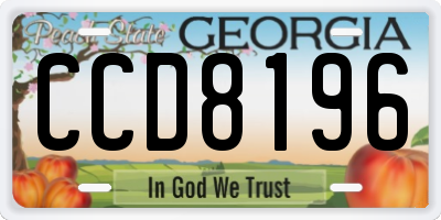 GA license plate CCD8196