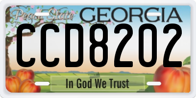 GA license plate CCD8202