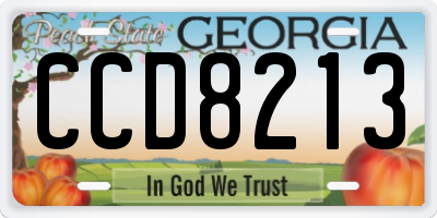 GA license plate CCD8213