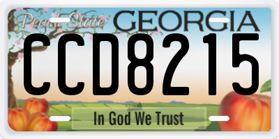 GA license plate CCD8215