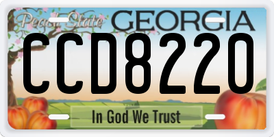 GA license plate CCD8220