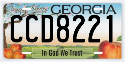 GA license plate CCD8221