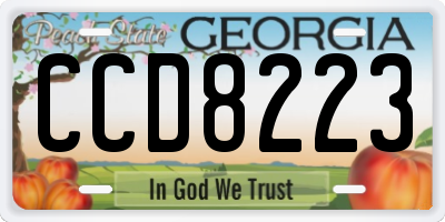 GA license plate CCD8223