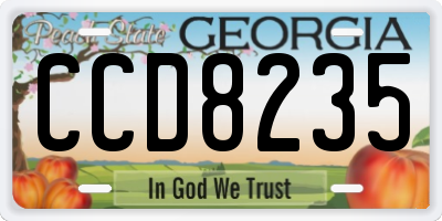 GA license plate CCD8235