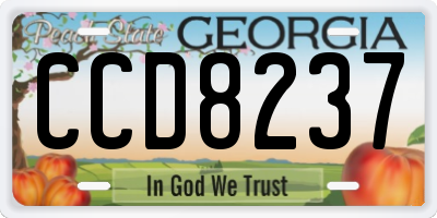 GA license plate CCD8237