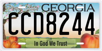 GA license plate CCD8244