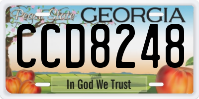 GA license plate CCD8248