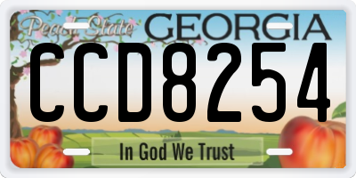 GA license plate CCD8254
