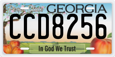 GA license plate CCD8256