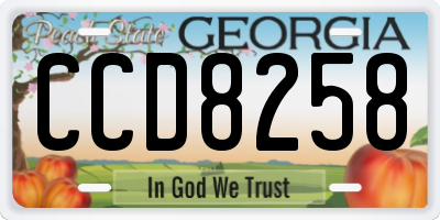 GA license plate CCD8258