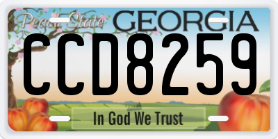 GA license plate CCD8259